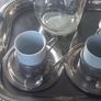 Antique stainless steel and glass French coffee set with tray Image 5