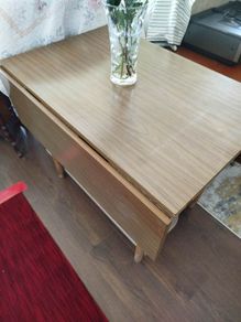 Table Mid Century Style Drop Leaf Kitchen Dining Table Space Saving