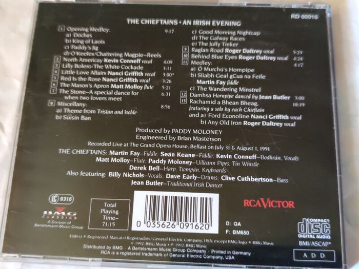 The Chieftains - An Irish Evening Cd