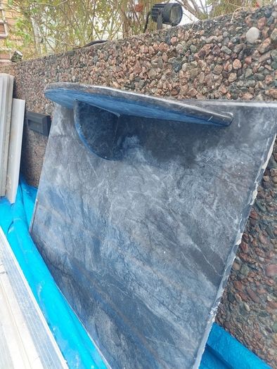 marble tile with a shelf