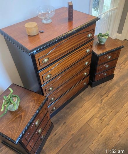 chest of drawers and 2 lockers