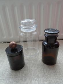 3 x Glass jars with lids, Candle making, storage,Craft supplies