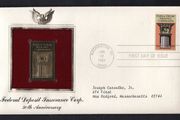 1984 USA 50th Anniversary of Federal Deposit Insurance Corp Health Research Commemorative Stamps First Day Cover (FDC) with Gold Stamp Replica with Washington DC cancel