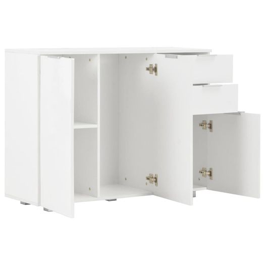 Sideboard High Gloss White 107x35x76 cm