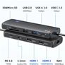 Splitter Extended Display for macOS, 10 in 1 USB C Docking Station Dual Monitor with 2 HDMI, USB C/A 3.0, PD 100W, Ethernet, Audio Mic for M1 M2 MacBook Pro/Air/Windows Image 4