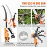 Manual Pole Saw, 2.2-8.2 m Extendable Tree Pruner, Sharp Steel Blade and Scissors High Branches Trimming, Branch Trimmer with Lightweight 2.4 m Fiberglass Handles, for Pruning Palms and Shrubs Image 5