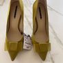 Zara Lime Green Satin Heels Size 5 Image 2