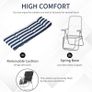 2Pc Folding Sun Loungers Set-Blue/White Image 3