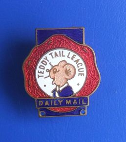 TEDDY TAIL LEAGUE (Daily Mail newspaper) - a vintage children's club membership badge (around mid-1930s)