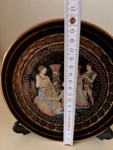 Vintage Olympia Greek Ceramic Wall Plate - 24K Gold Trim - Mint Condition (20cm)