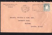 1939 Ireland Envelope addressed to London with Joint the Volunteers Slogan Cancel on 2d green map definitive stamp. Dated 17th September 1939.