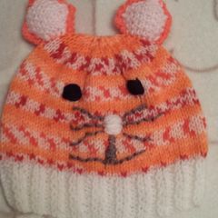 Hand knit  hats 6-12 months