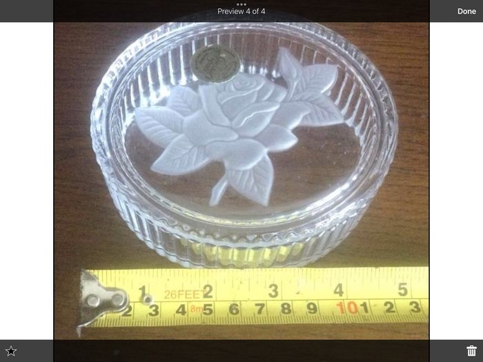 Vintage French lead crystal lidded trinket dish