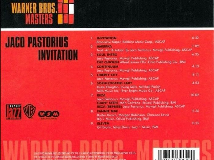 Jaco Pastorius  -  Invitation    CD