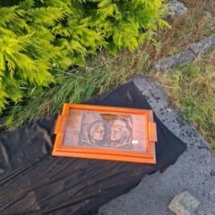 Wood sculpted tea tray postage possible