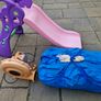 Bouncing castle blowers and childrens slide and bouncing castle slightly  stained and a few tiny hole thats easly fixed a bargain Image 2
