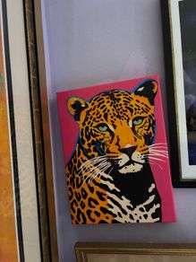picture Vivid Feline Hand Painted Wall Canvas 40 x 30cm