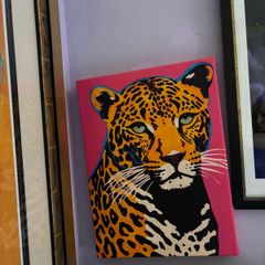 picture Vivid Feline Hand Painted Wall Canvas 40 x 30cm