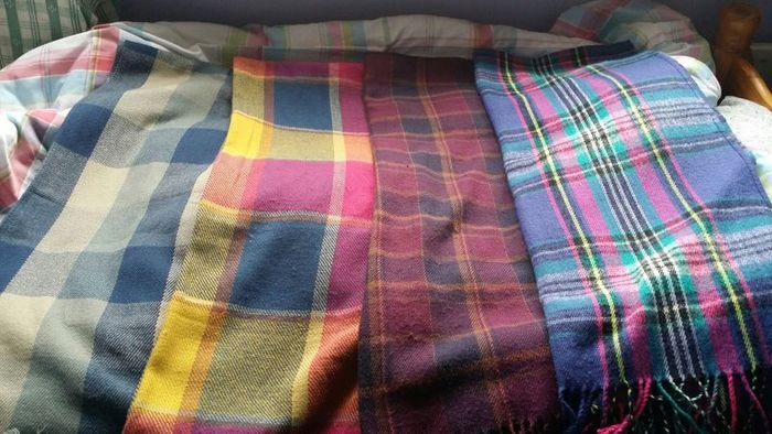 Colorful plaided checkered scarf