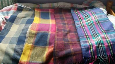 Colorful plaided checkered scarf