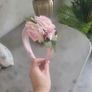 Brand new dusky pink and green floral crown headpiece fascinator headband Image 2