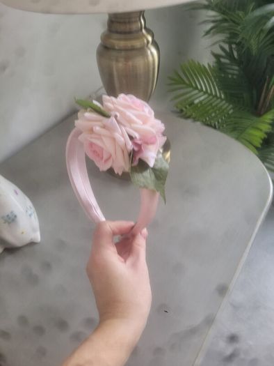 Brand new dusky pink and green floral crown headpiece fascinator headband