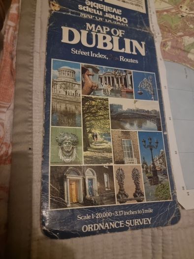 Vintage Ordinance Survey map of Dublin city(1984)