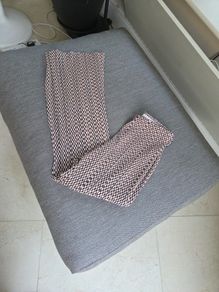 Ladies geometric plisse pants uk10