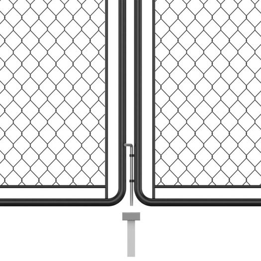 Garden Gate Steel 200x395 cm Anthracite
