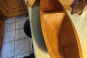 Carved  Wood Boat Tray or Centerpiece divided to 2 halfs.