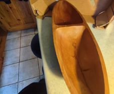 Carved  Wood Boat Tray or Centerpiece divided to 2 halfs.