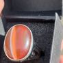 Vintage Large Agate Sterling Silver Ring Image 4