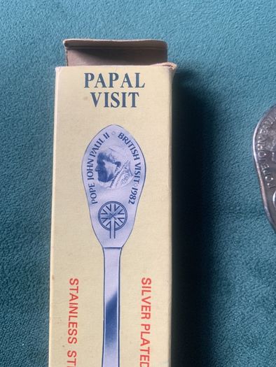 Papal Visit Britain 1982 silver plated spoons