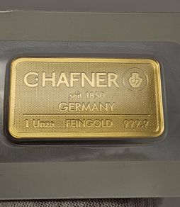 Germany C. Hafner 1oz Pure Gold Bar 999.9 Sealed in Original Holder