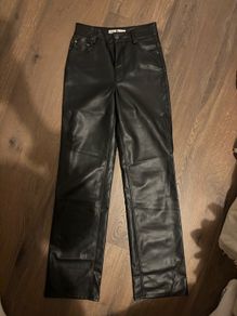 Zara black faux leather trousers size 6