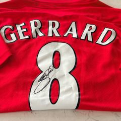 Liverpool Steven Gerrard Signed Champions League Final JSA COA