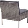 _3-piece garden furniture. with cushions seating group garden set lounge sofa seating set garden set garden sofa corner sofa middle sofa ottoman poly rattan gray Image 6