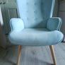 Light blue button-back armchair Image 2