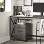_Filing cabinet with 2 drawers, mobile office cabinet with wheels, mobile pedestal, open compartment, hanging files, stable steel frame, industrial design, anthracite gray-black Image 4