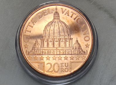 Vatican 20 Euro Copper Uncirculated Coin 2022 - Saint Peter's Basilica - Art and Faith