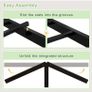 Metal Double Bed Frame with Headboard and Footboard | Fits 135 x 190 cm Mattress, Steel Slats Support, 30 cm Storage Space Underbed, Noise Free, Easy Assembly, Black Image 3