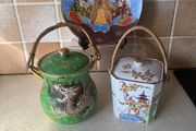 Japanese 2950's Biscuit barrel Jam Biel &amp; Plate VaGC