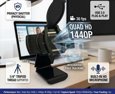 Verbatim AWC-01 Full HD Webcam Full HD 1080P Autofocus Webcam with Microphone
