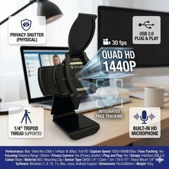 Verbatim AWC-01 Full HD Webcam Full HD 1080P Autofocus Webcam with Microphone