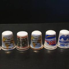 Bone China Thimbles Millennium Themed