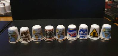 Bone China Thimbles Millennium Themed