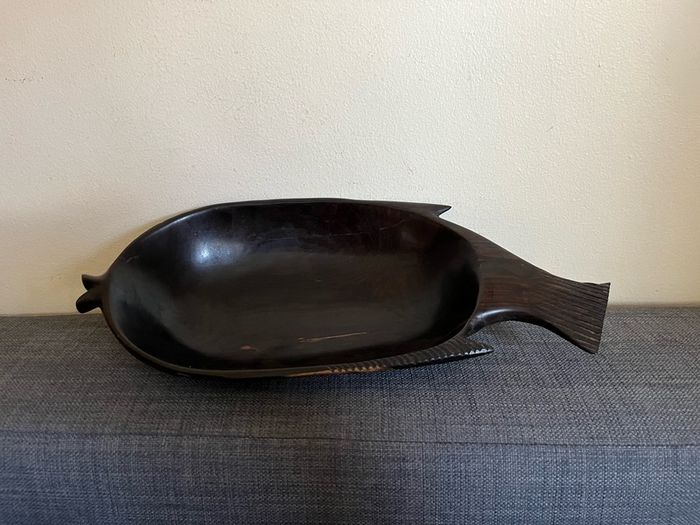 ebony wood fish shaped bowl