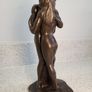 Bronze Statue Vintage Composite Bronzed Figurine Sculpture Titled "The Embrace" Image 3
