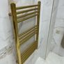 EX Display Brass 800x500 Towel Warmer and Angled Brass Valves Image 3