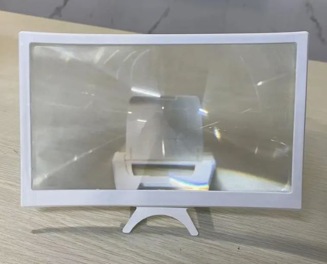 Curved Screen Magnifier Projector - Foldable Stand, Smartphone Compatibility for Movies, Videos & Gaming.